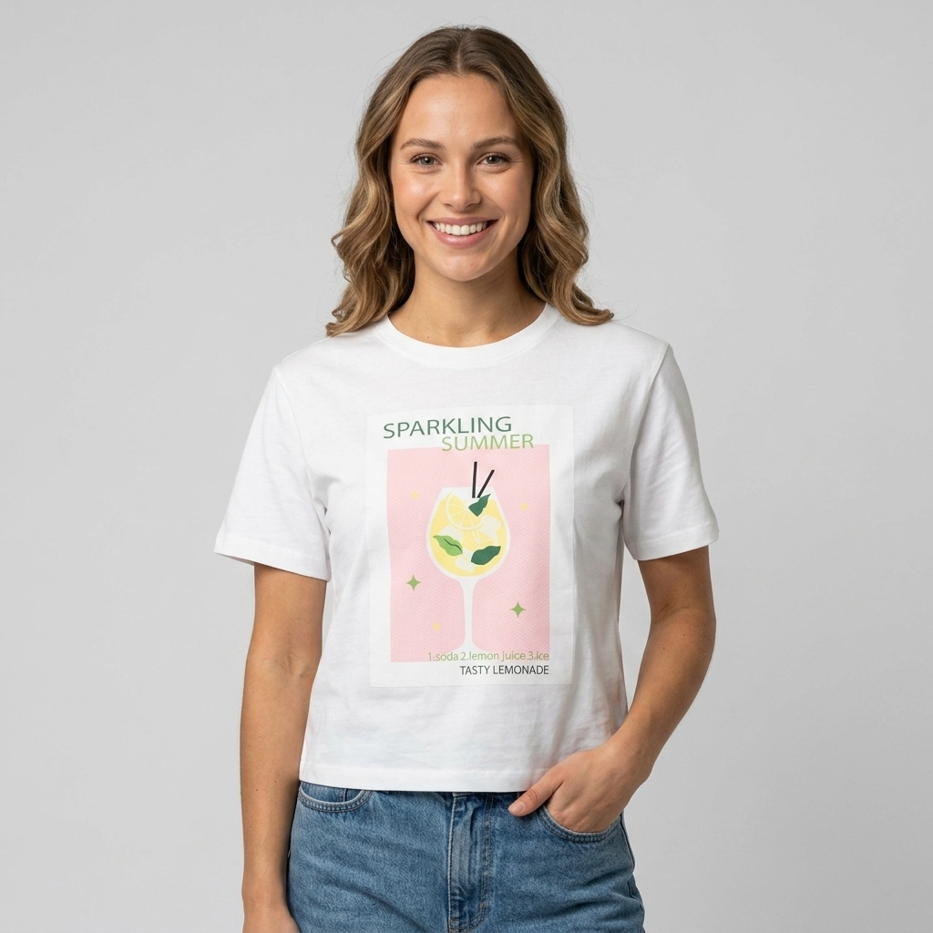 T-shirt donna con stampa cocktail JY44ANA - HAILYS