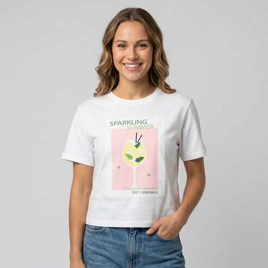 T-shirt donna con stampa cocktail JY44ANA - HAILYS