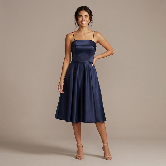 Vestito elegante in raso 51195 - FRANZESE