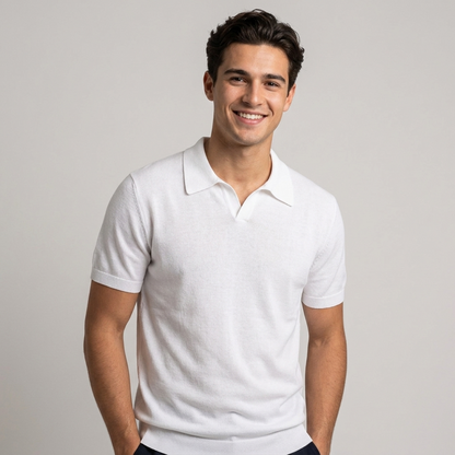 Polo uomo senza bottoni in filo di cotone extra-fine MA8352