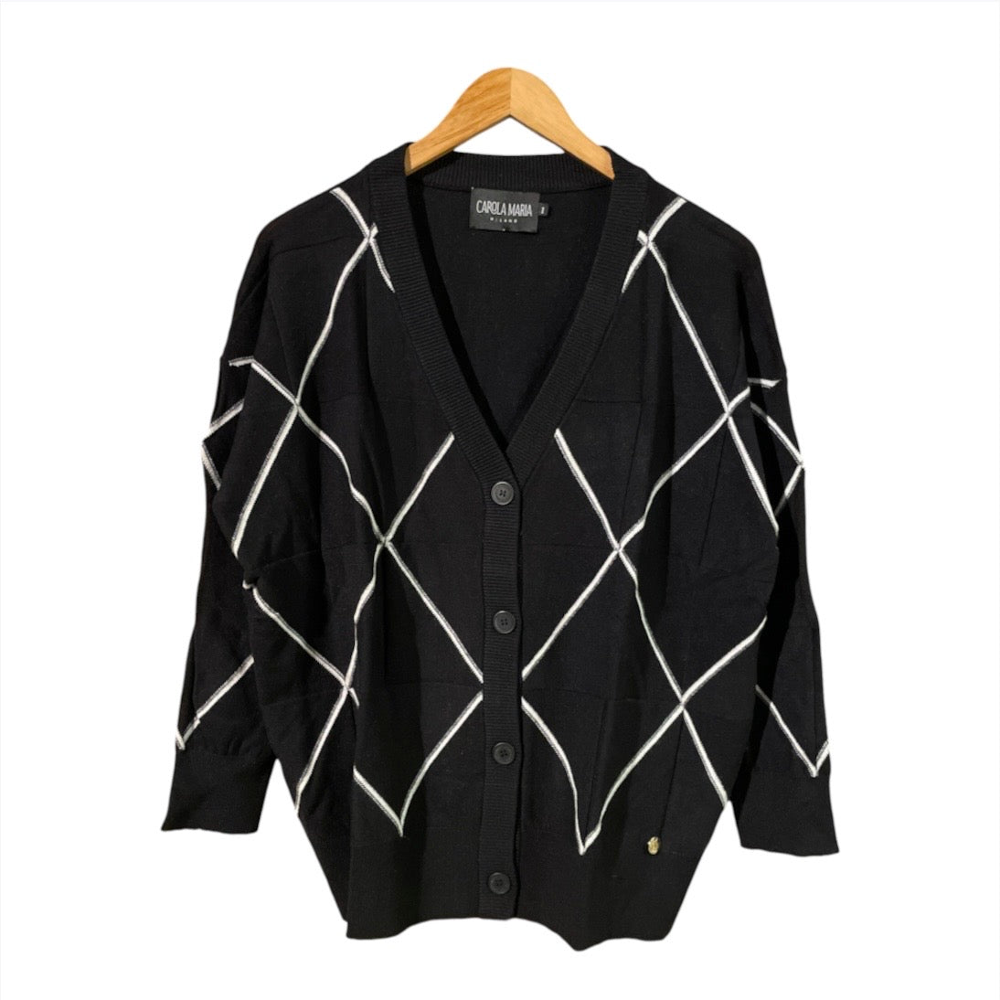 Cardigan donna motivo rombi CM391 - CAROLA MARIA