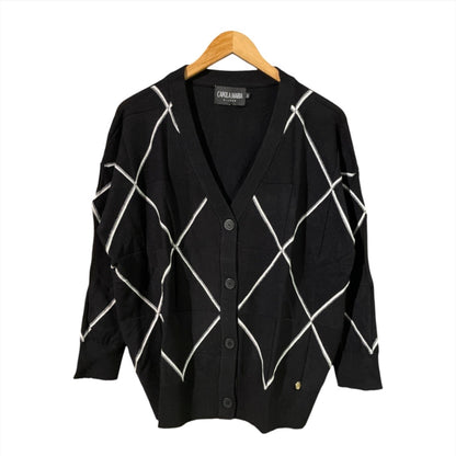 Cardigan donna motivo rombi CM391 - CAROLA MARIA