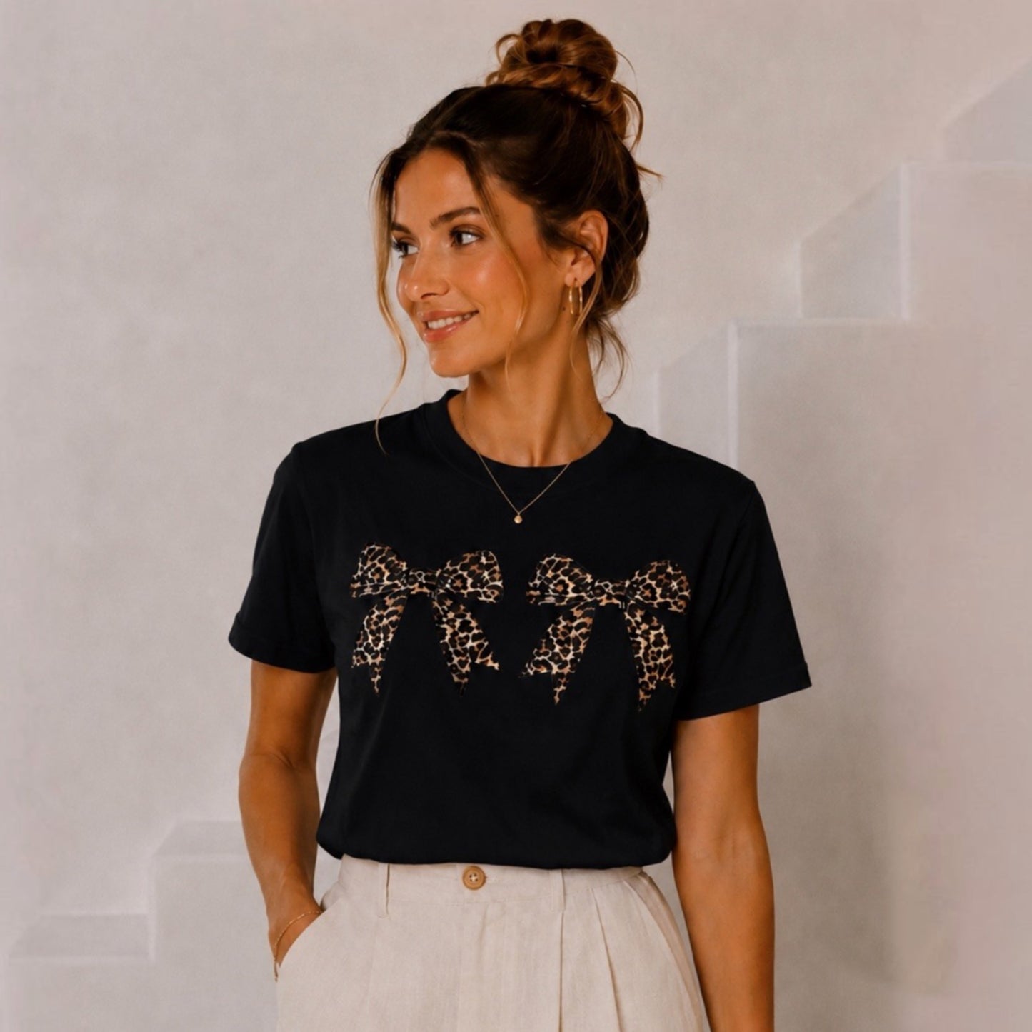 T-shirt stampa fiocchi - B707