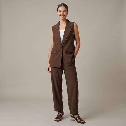 Pantalone barrel fit viscosa cupro 04D342 - EXTYN