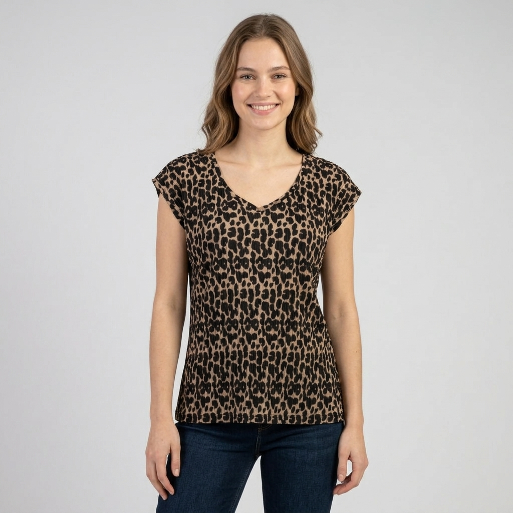 T-shirt donna fantasia animalier JU44NO- HAILYS