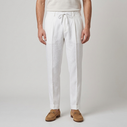 Pantalaccio puro lino tessuto lavorato ISCHIA-LINOELAST - L'UOMO SARTORIALE