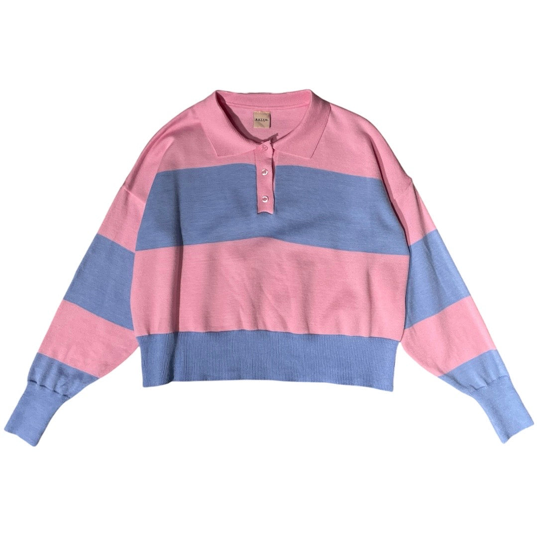Polo maniche lunghe righe larghe 14D192 - EXTYN