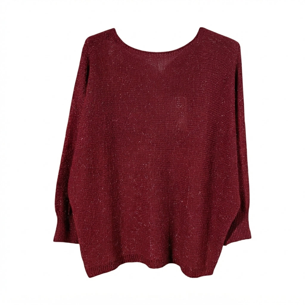 Maglia donna inserti lurex e fiocco 9086