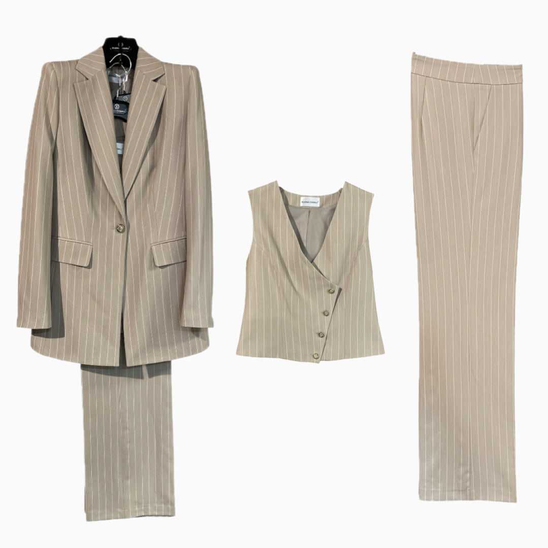 Tailleur gessato tre pezzi 14601 - ELENA CASALI