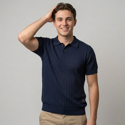 Polo uomo in cotone lavorato MM906 - GALERIE