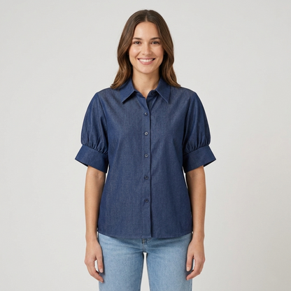 Camicia denim maniche palloncino 28D185 - EXTYN