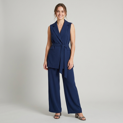 Tailleur smanicato tessuto tecnico 04635 - ELENA CASALI