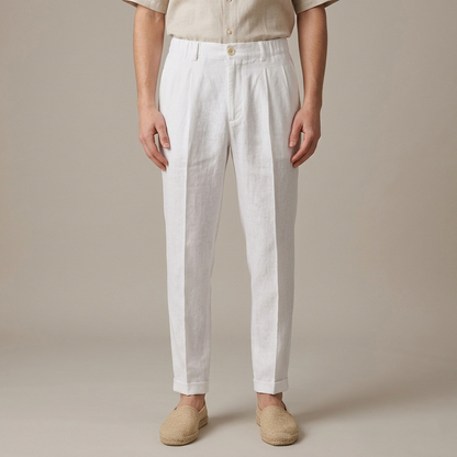 Pantalone uomo straight fit in lino 859