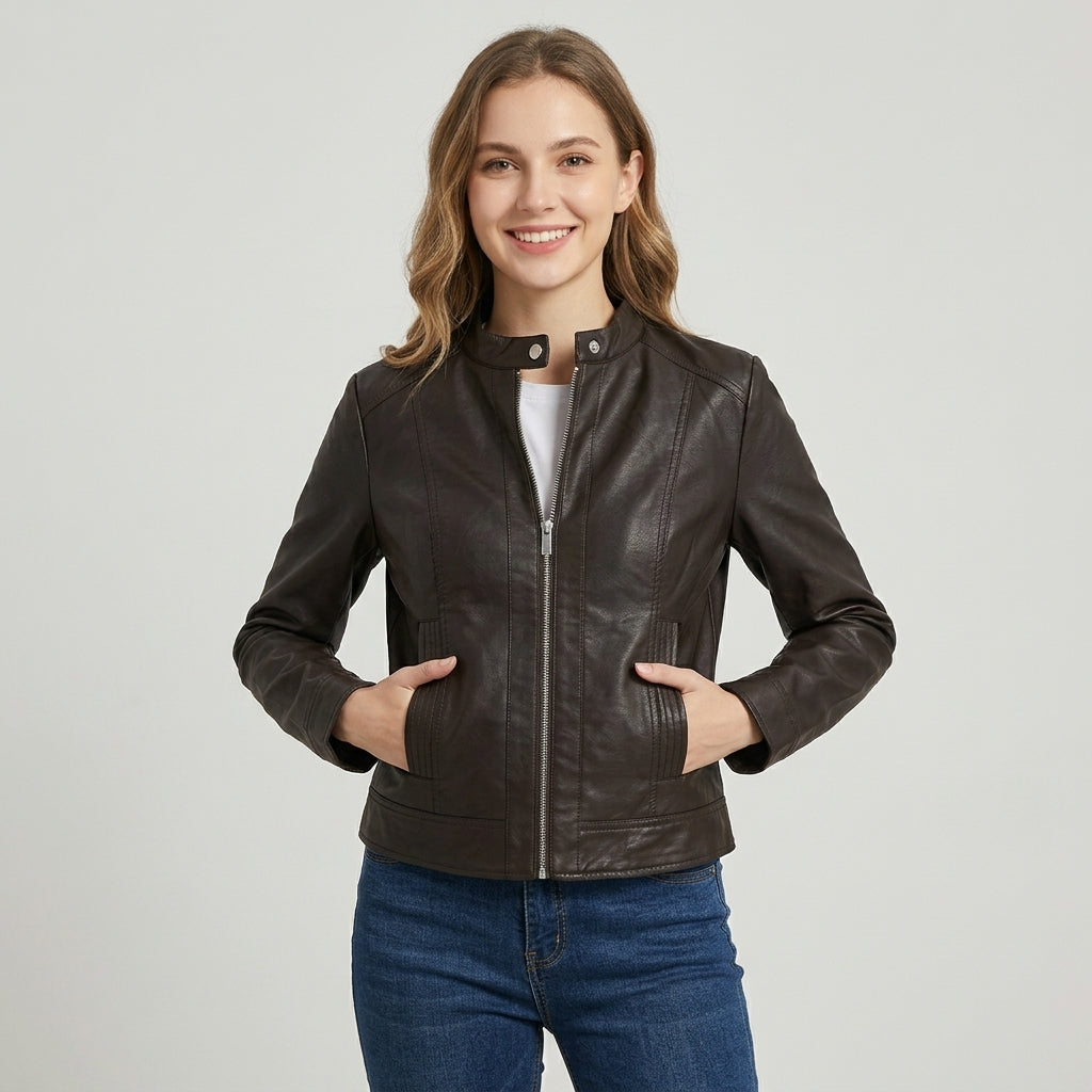 Giubbino donna biker ecopelle BS2740023 - BLASH