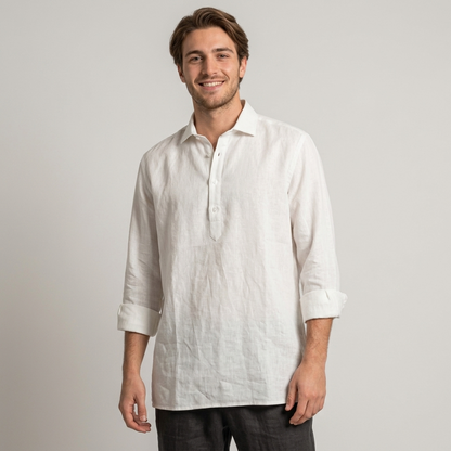 Camicia puro lino tre bottoni SAN TEODORO - L'UOMO SARTORIALE