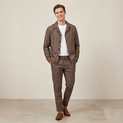 Abito uomo overshirt e pantalaccio in lino POSILLIPO-LINO - L'UOMO SARTORIALE