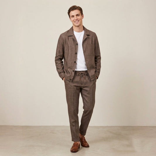 Abito uomo overshirt e pantalaccio in lino POSILLIPO-LINO - L'UOMO SARTORIALE