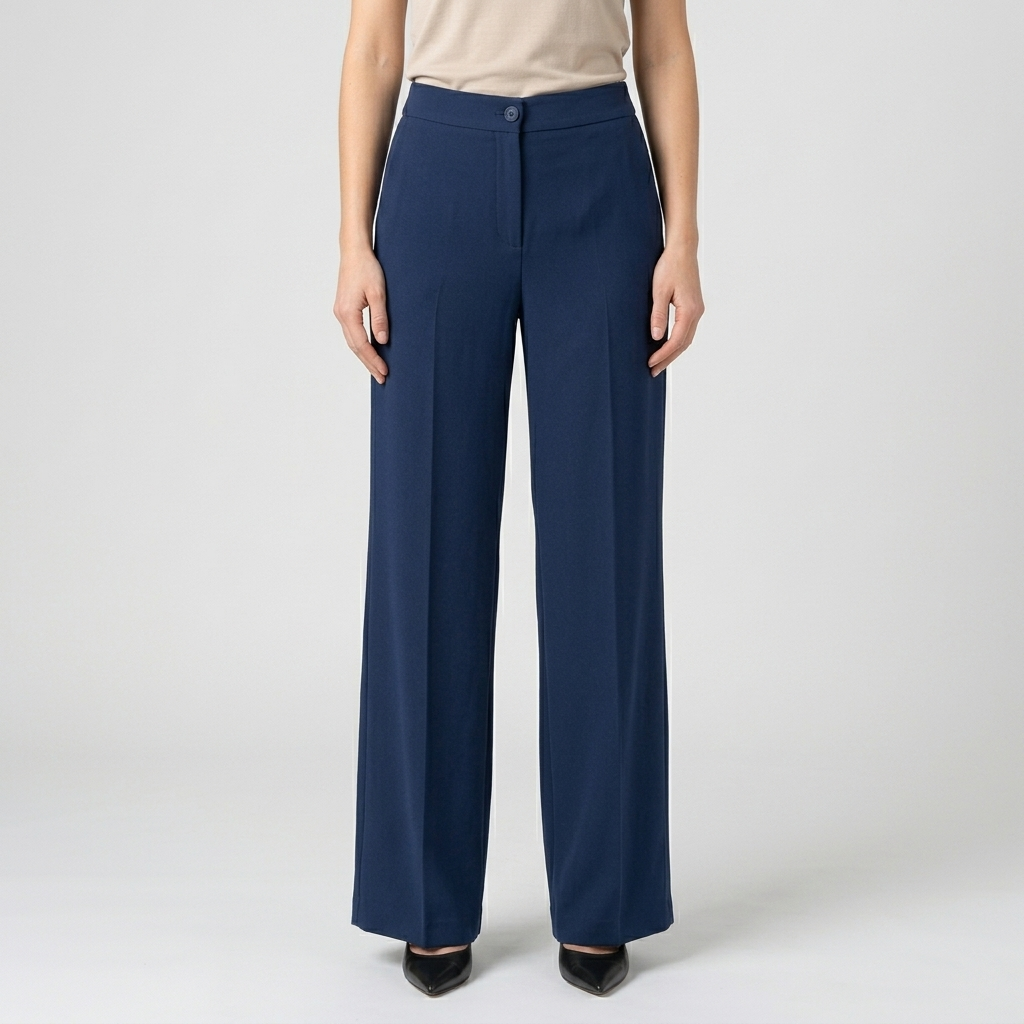 Pantalone donna palazzo tessuto fluido 02901 - ELENA CASALI