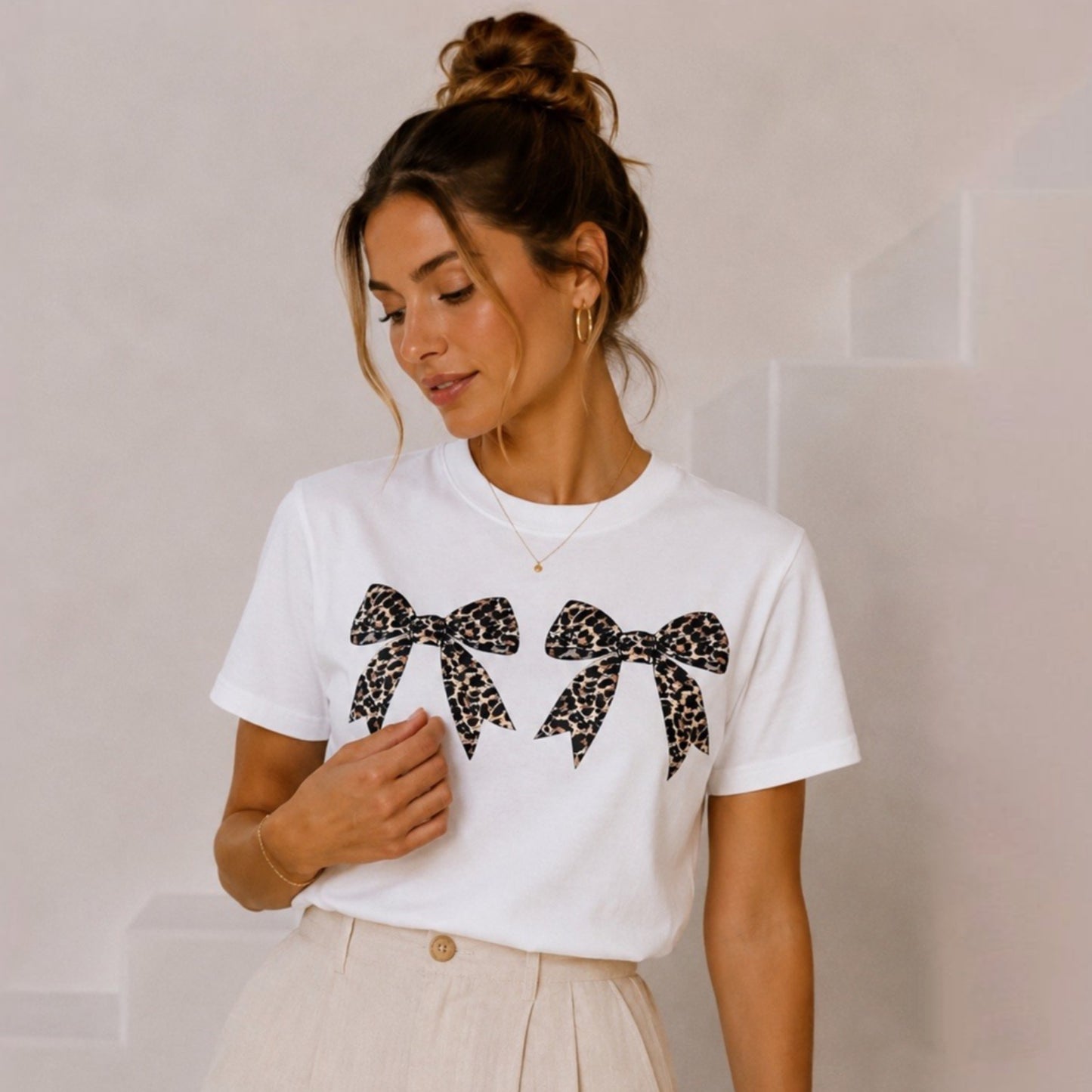 T-shirt stampa fiocchi - B707