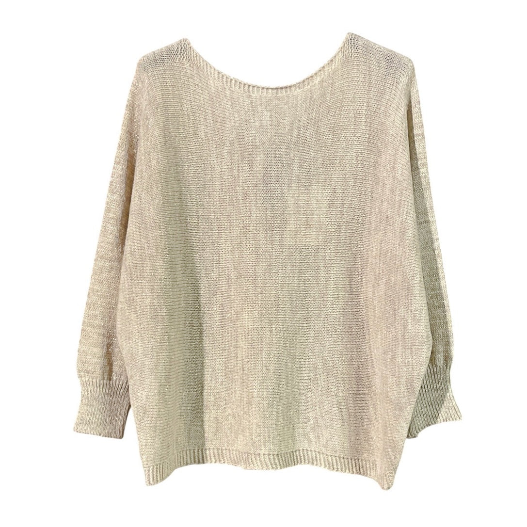 Maglia donna inserti lurex e fiocco 9086