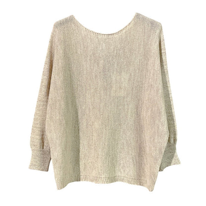 Maglia donna inserti lurex e fiocco 9086