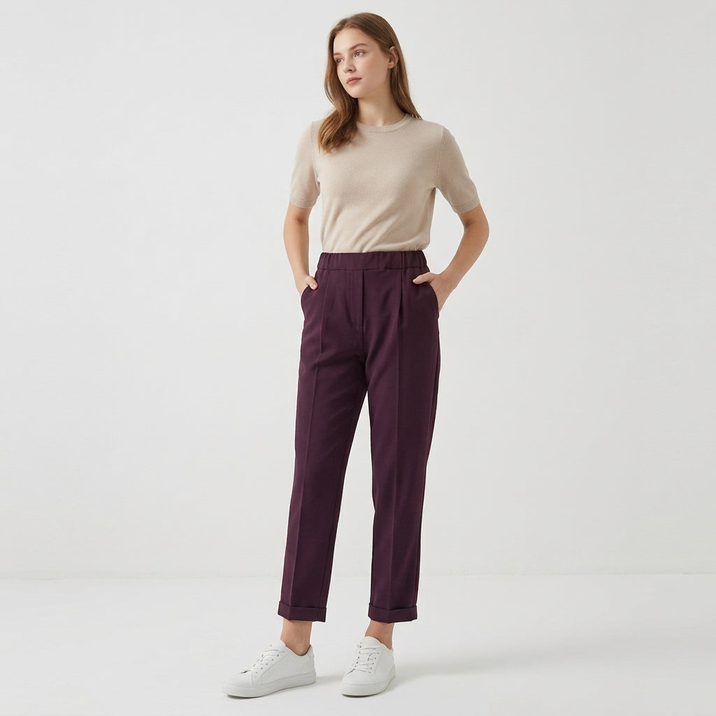 Pantalone donna elastico in vita B98108 - AVENUE