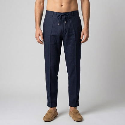 Pantalaccio puro lino tessuto lavorato ISCHIA-LINOELAST - L'UOMO SARTORIALE