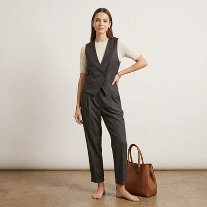 Gilet modello panciotto motivo gessato B98400C - AVENUE