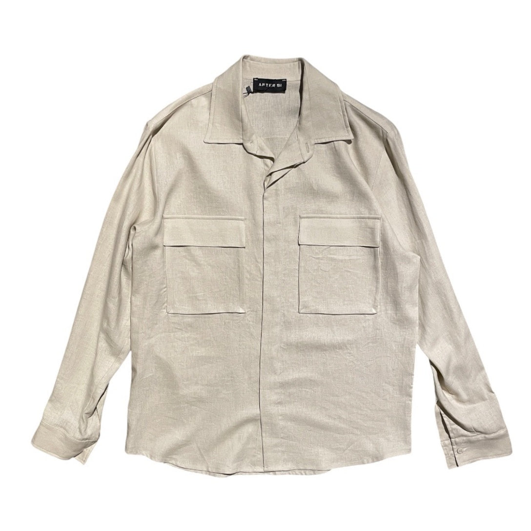 Camicia uomo modello overshirt in lino 856