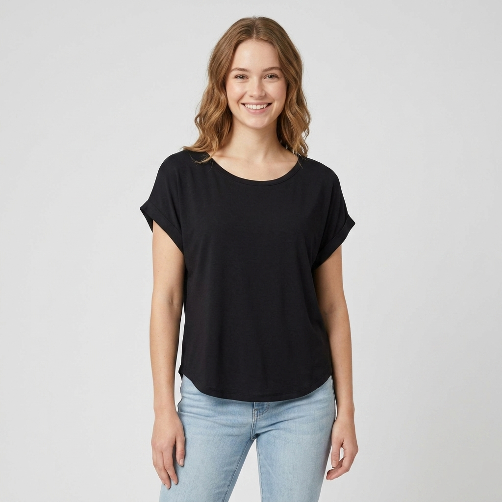 T-shirt donna basica in tessuto modal SE44NTA - HAILYS
