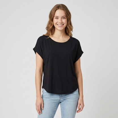 T-shirt donna basica in tessuto modal SE44NTA - HAILYS