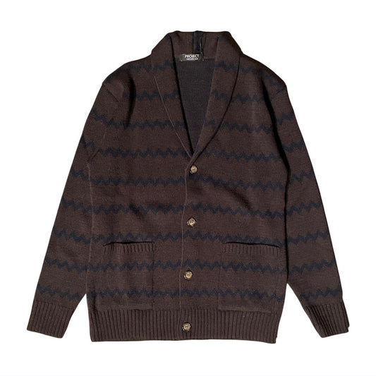 Cardigan uomo collo sciallato motivo zip-zag PJ2677 - PROJECT