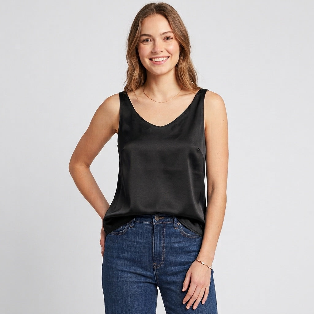 Top donna basic tessuto rasato lucido B97311 - AVENUE