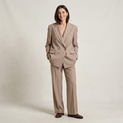 Pantalone gessato modello palazzo 02902 - ELENA CASALI