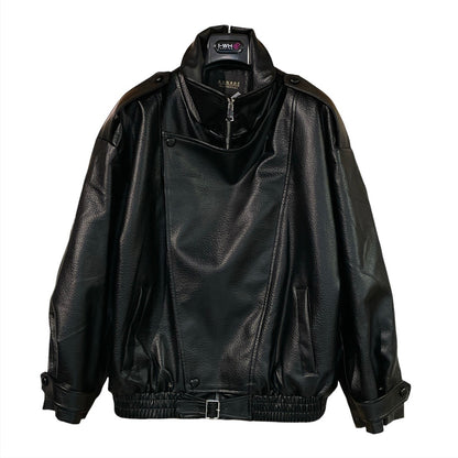 Giubbino donna in ecopelle modello bomber oversize 2685