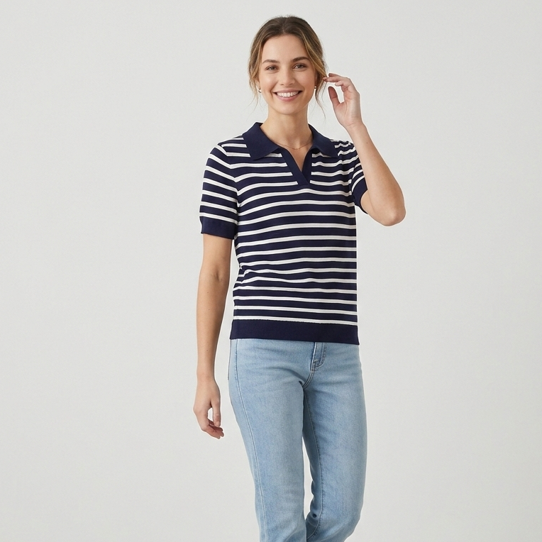 Maglia modello polo righe strette 257 - FRANZESE