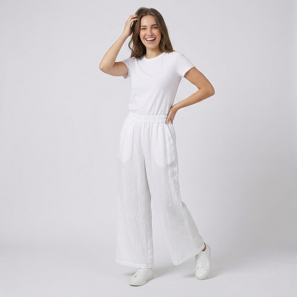 Pantalone palazzo puro lino 2516