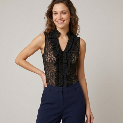 Top in pizzo con rouches 16D278 - EXTYN