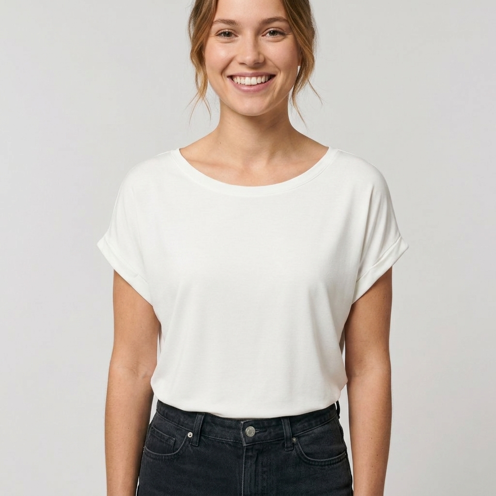 T-shirt donna basica in tessuto modal SE44NTA - HAILYS