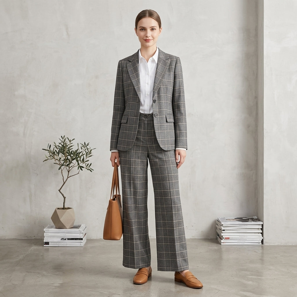 Pantalone donna palazzo fantasia galles - AVENUE