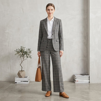 Pantalone donna palazzo fantasia galles - AVENUE