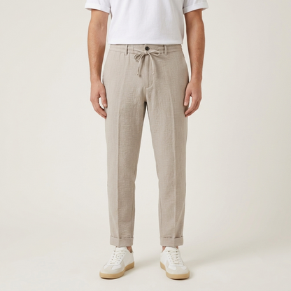 Pantalaccio tessuto goffrato lino e viscosa ISCHIA-LINOZERO