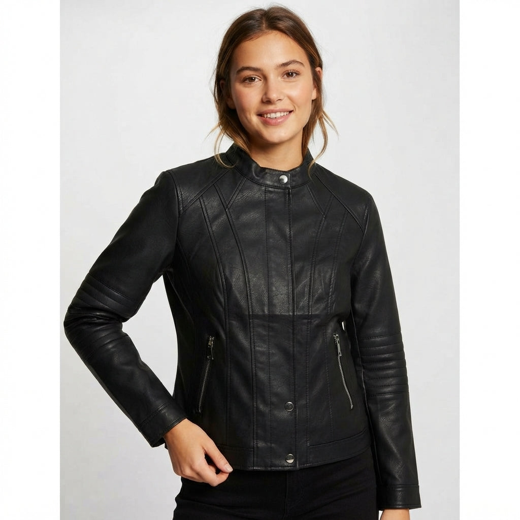 Giubbino donna ecopelle modello biker 7088