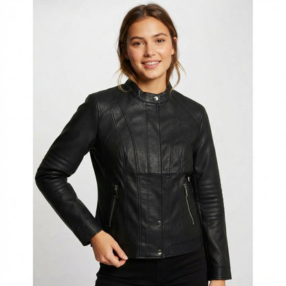 Giubbino donna ecopelle modello biker 7088