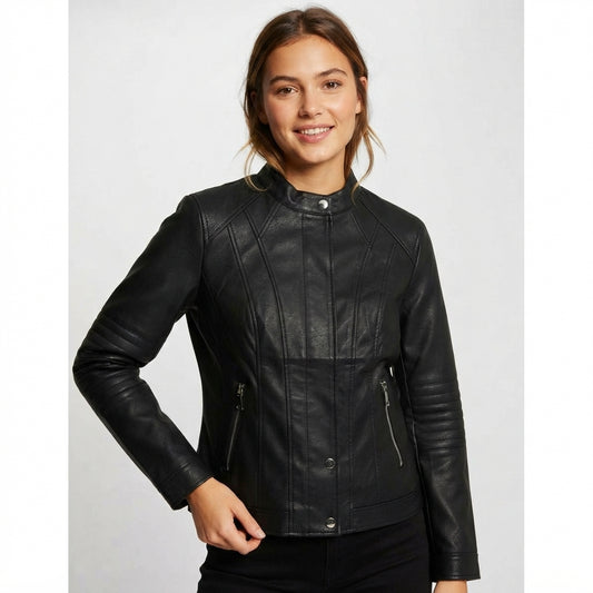 Giubbino donna ecopelle modello biker 7088