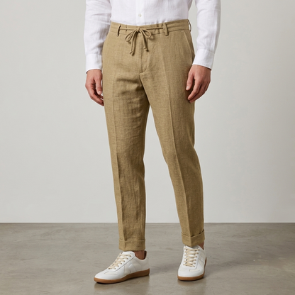 Pantalaccio tessuto goffrato lino e viscosa ISCHIA-LINOZERO