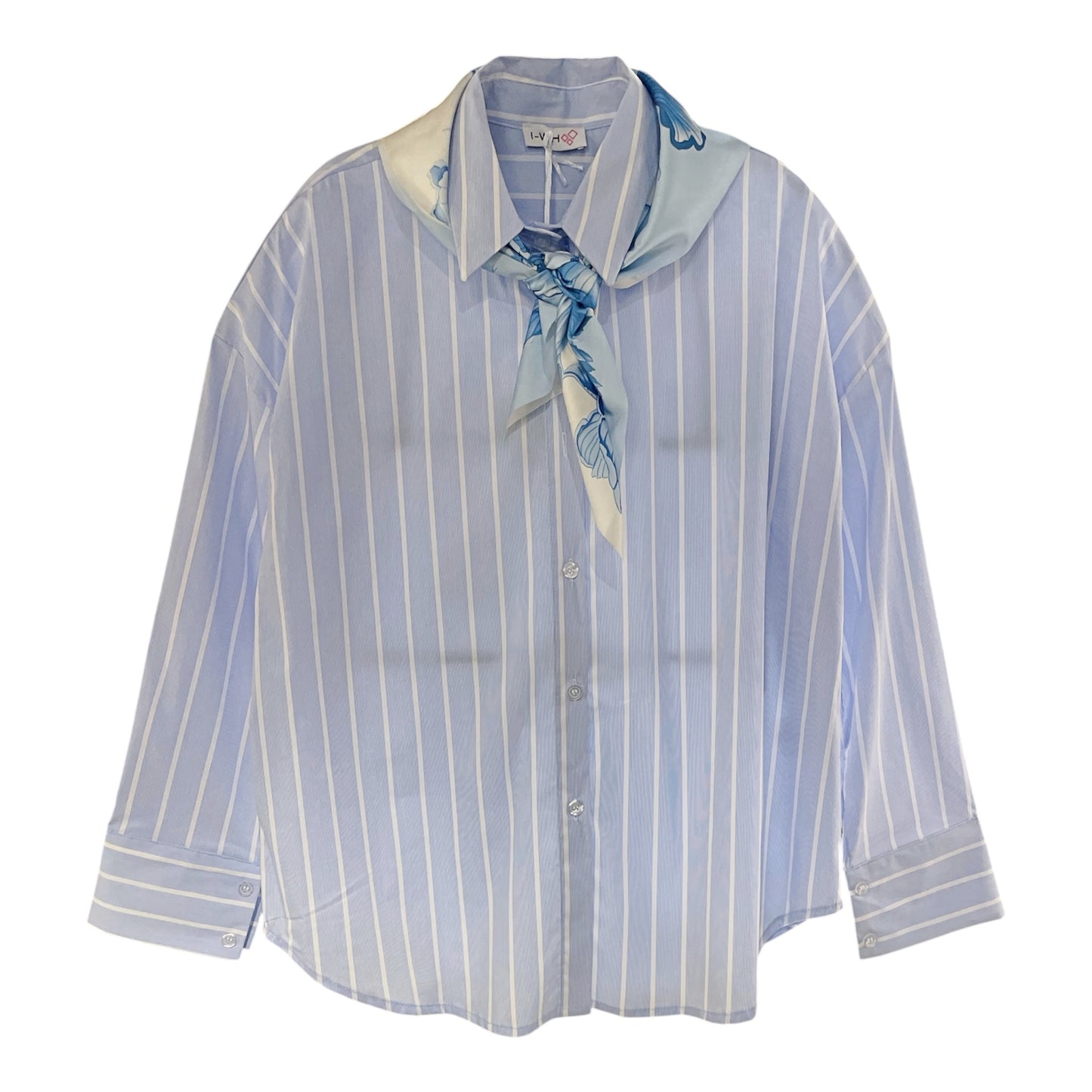 Camiciai oversize con foulard 25008 - FRANZESE