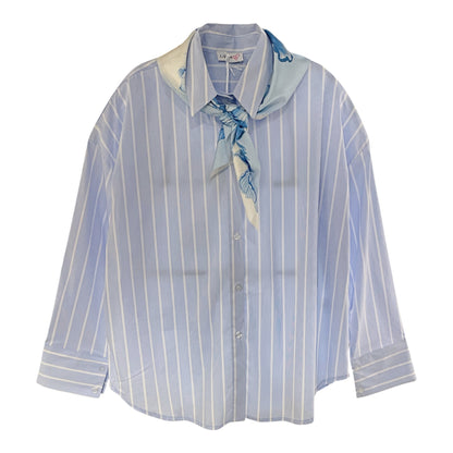 Camiciai oversize con foulard 25008 - FRANZESE