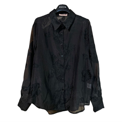 Camicia misto seta con ricami 28D351- EXTYN