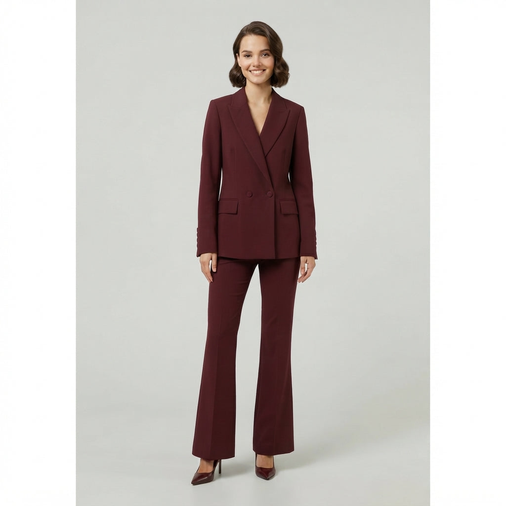 Tailleur donna doppio petto pantalone a zampa 04503/Z - ELENA CASALI